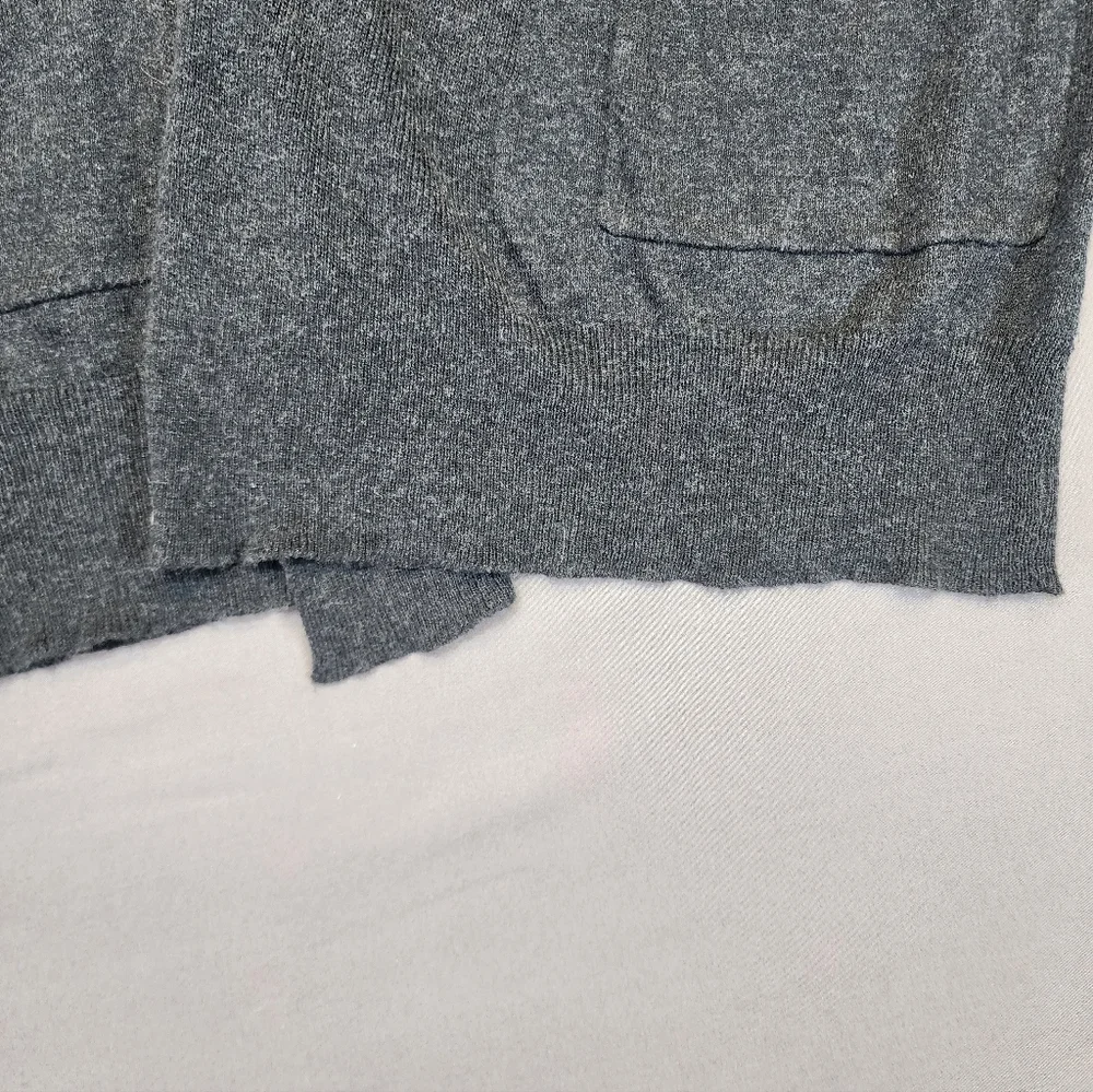 Billabong Gray Open Front Cardigan Sweater Cotton Rayon Knit Shawl Collar Small